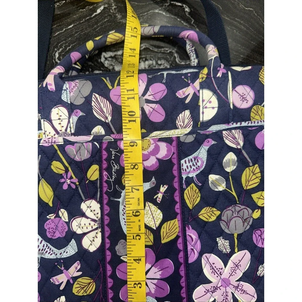 Vera Bradley Floral Nightingale Quilted Laptop Portfolio Hard Shell Bag 17”